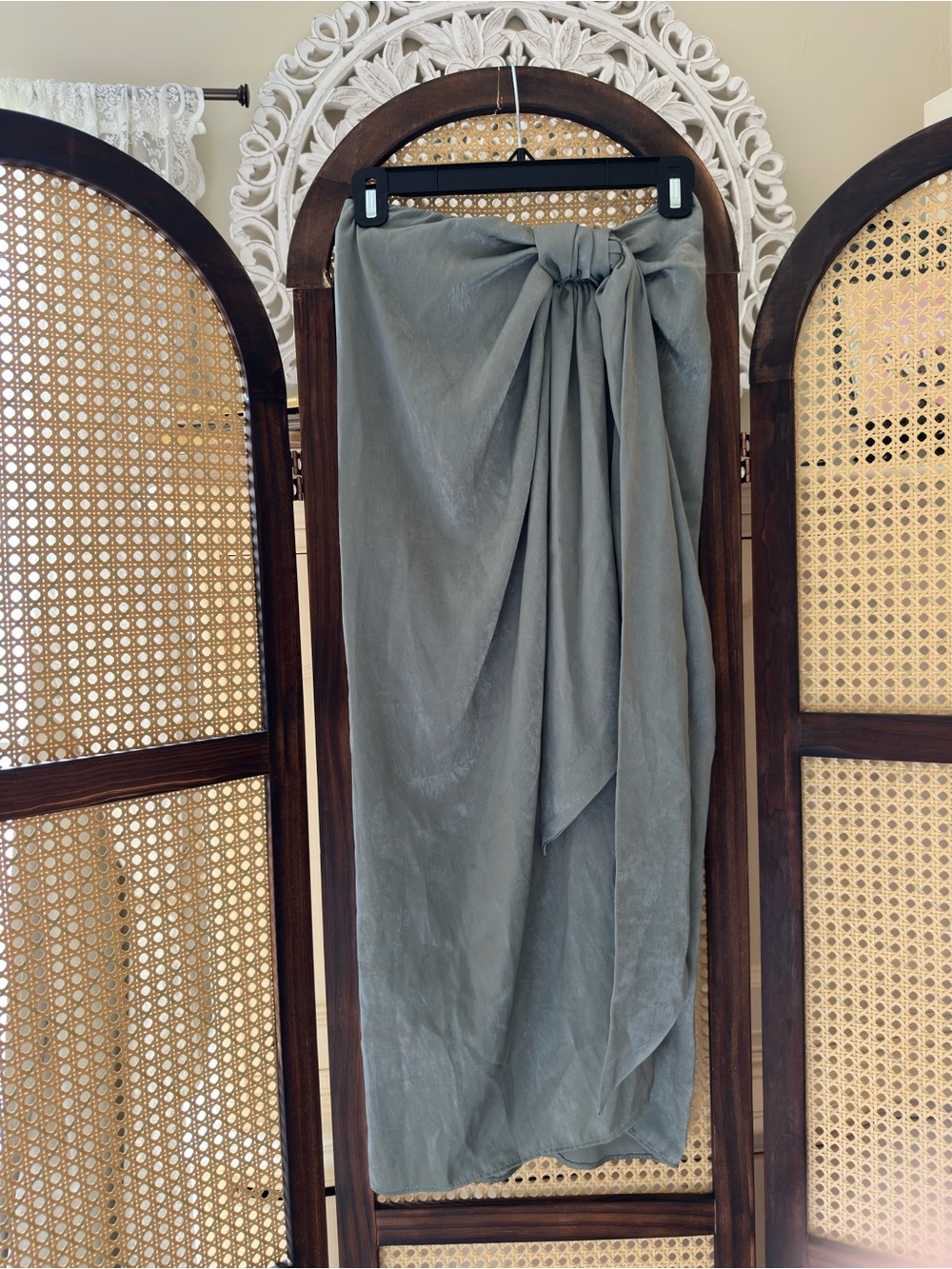 ZARA Knot Front Midi Skirt